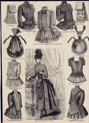 Antique Victorian Fashion wood engravings